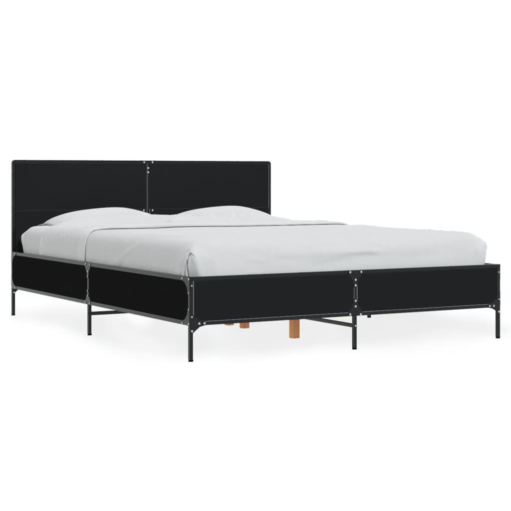 Bed Frame without Mattress Black 135x190 cm