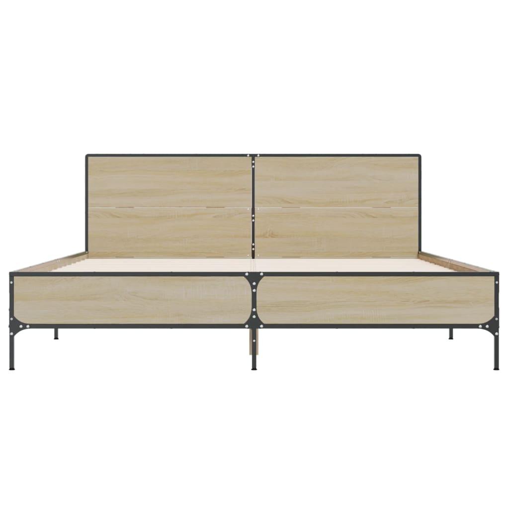 Bed Frame without Mattress Sonoma Oak 135x190 cm