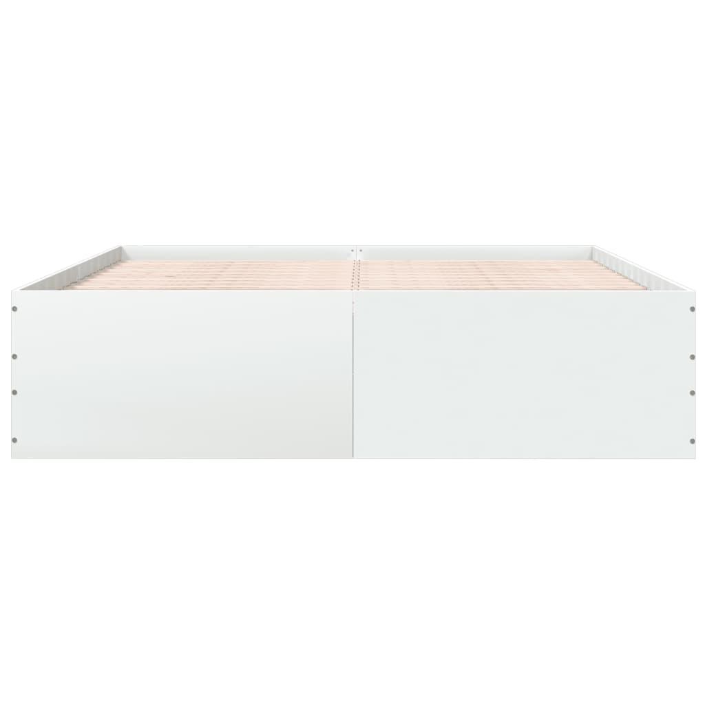 Bed Frame without Mattress White 183x203 cm King