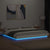 Bed Frame with LED Lights without Mattress White 183x203 cm King