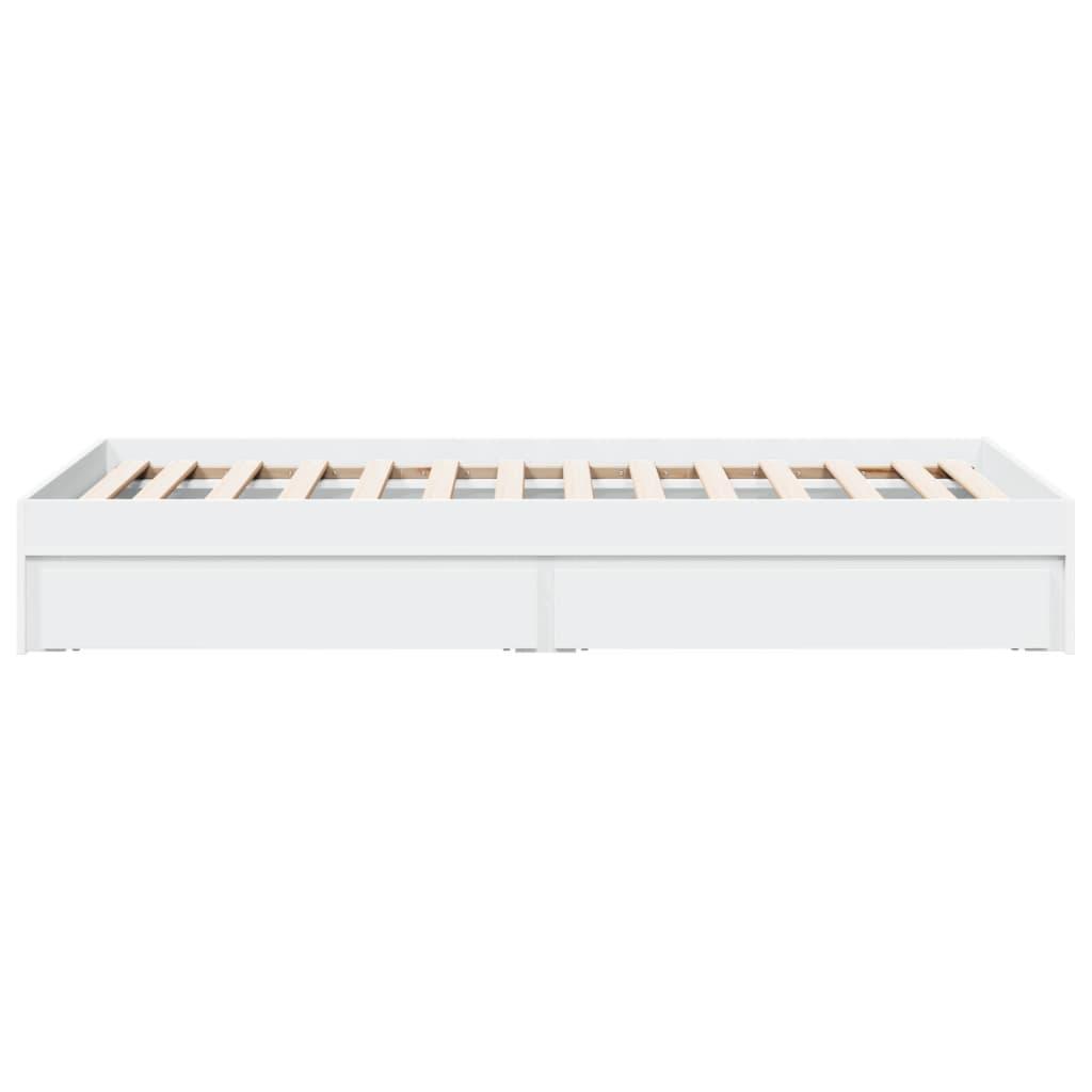 Bed Frame with Drawers without Mattress White 90x190 cm