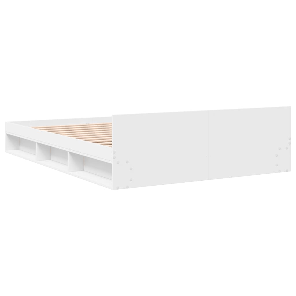 Bed Frame with Drawers without Mattress White 135x190 cm