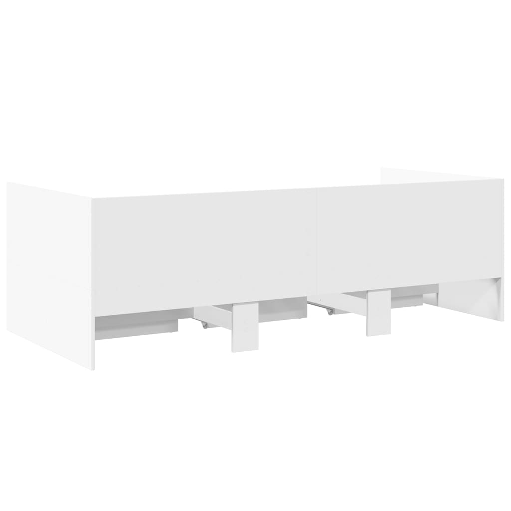 Daybed with Drawers without Mattress White 90x190 cm