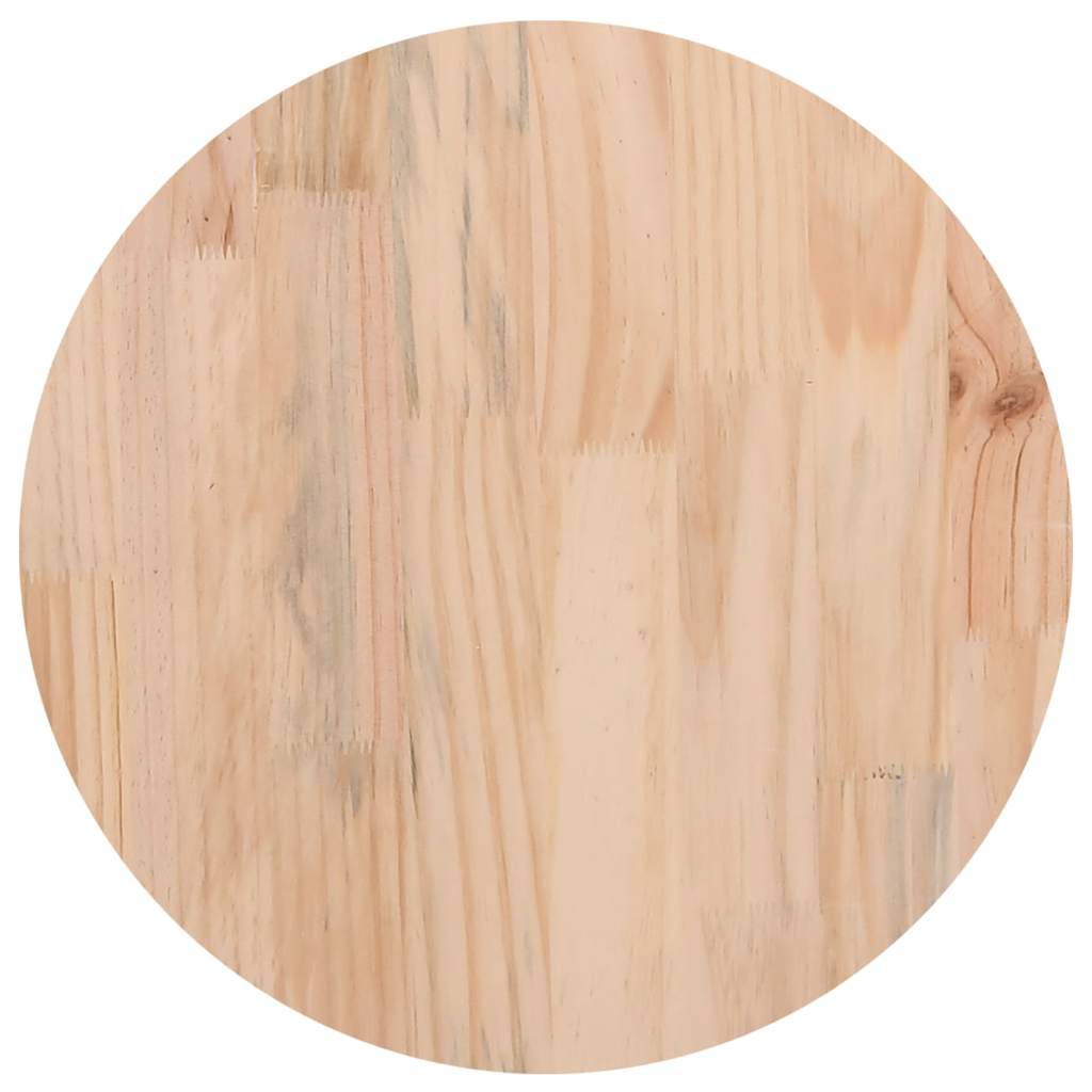 Table Top Round Wax Brown Ø40x2.5 cm Solid Wood Pine