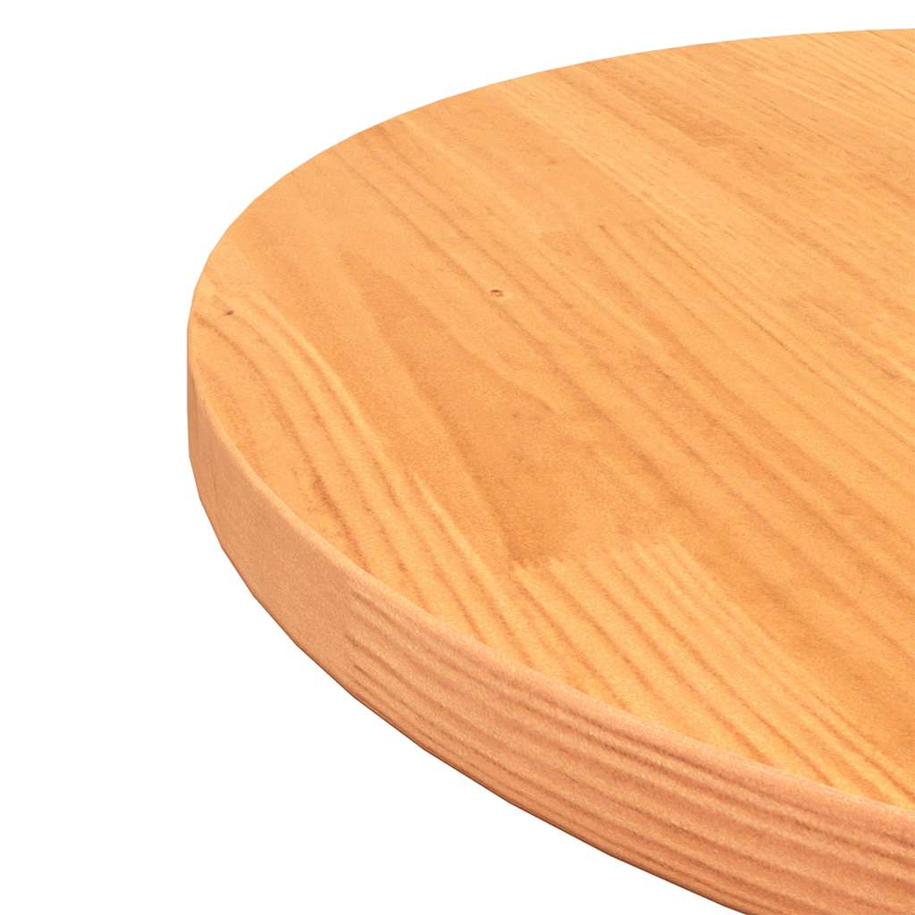 Table Top Round Wax Brown Ø50x2.5 cm Solid Wood Pine