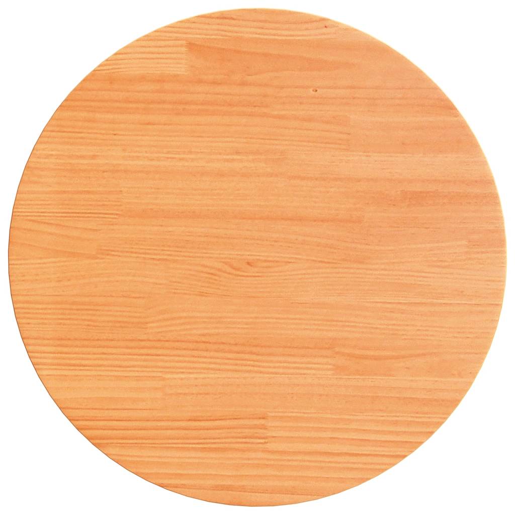 Table Top Round Wax Brown Ø60x2.5 cm Solid Wood Pine