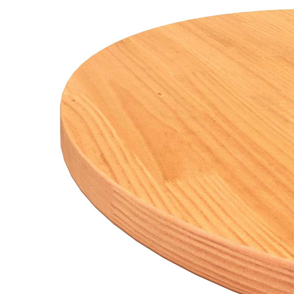 Table Top Round Wax Brown Ø70x2.5 cm Solid Wood Pine