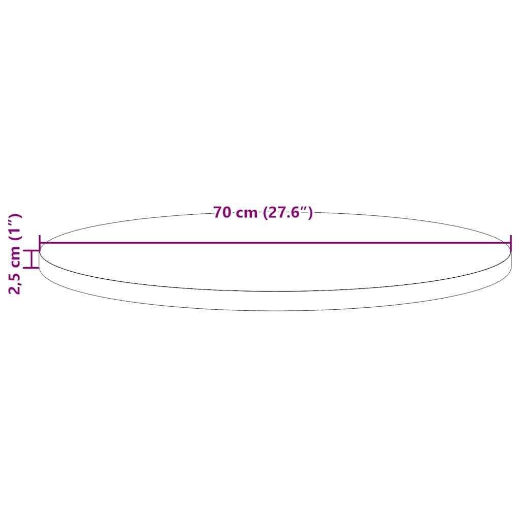 Table Top Round Wax Brown Ø70x2.5 cm Solid Wood Pine