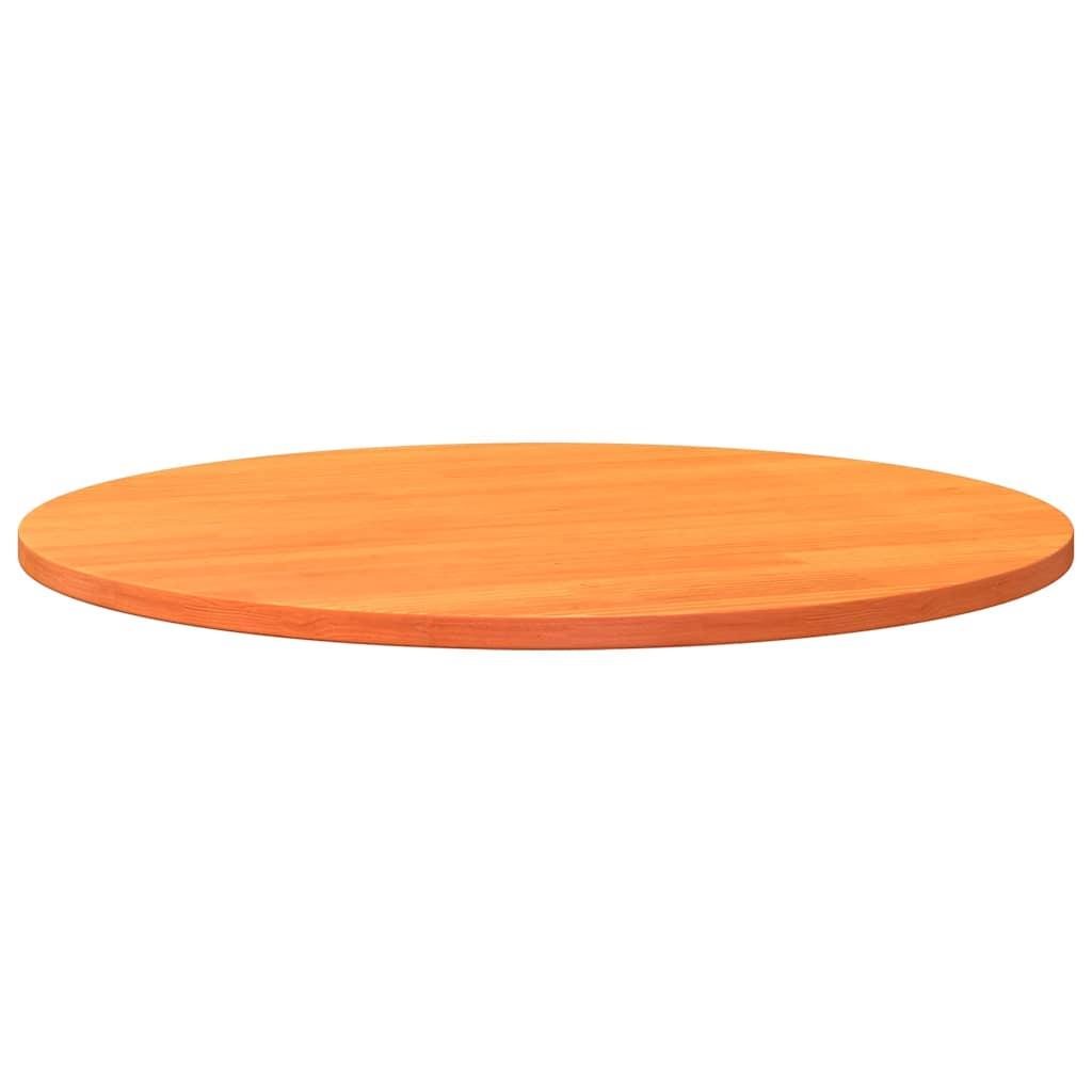 Table Top Round Wax Brown Ø80x2.5 cm Solid Wood Pine