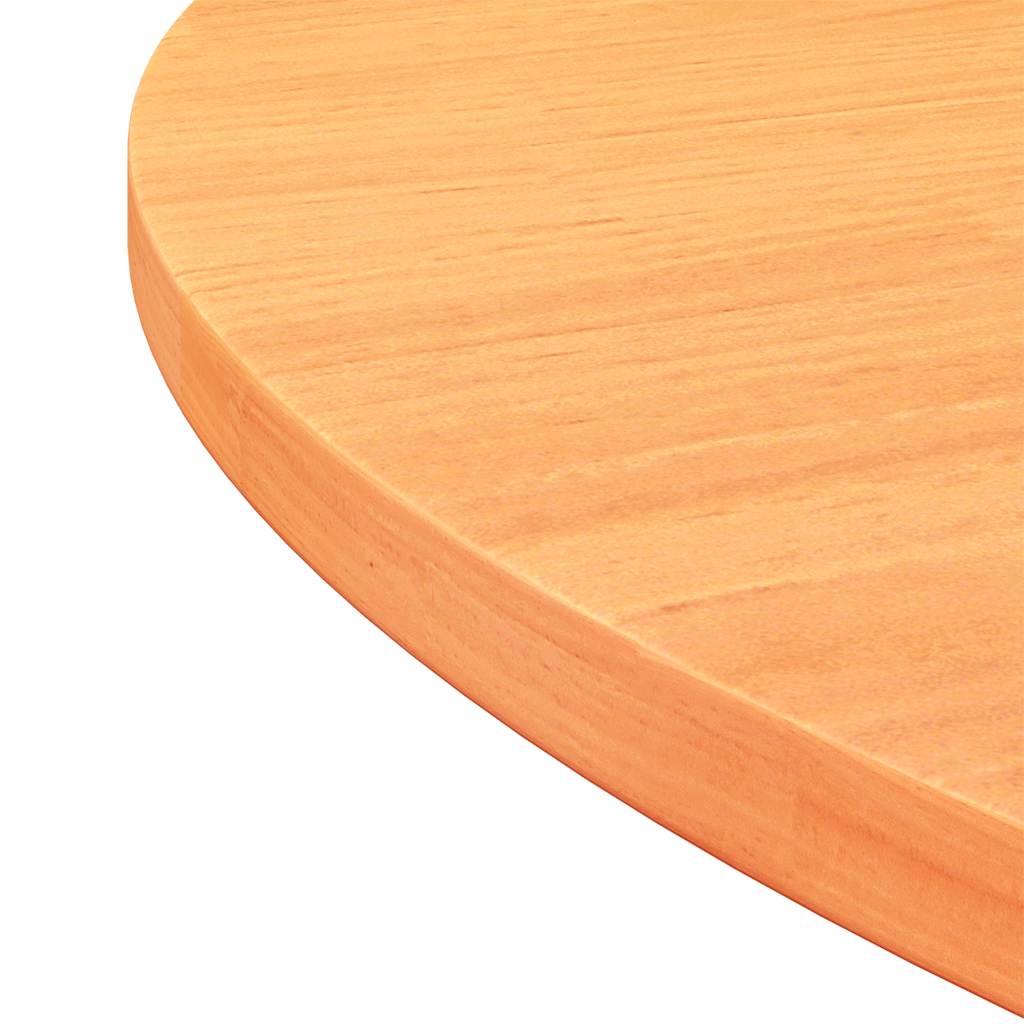 Table Top Round Wax Brown Ø80x2.5 cm Solid Wood Pine