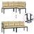 Garden Benches 2 pcs with Cushions Black Powder-coated Steel