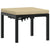 Garden Stool with Cushion Black Powder-coated Steel