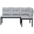 Garden Benches 2 pcs with Cushions Black Powder-coated Steel