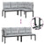 Garden Benches 2 pcs with Cushions Black Powder-coated Steel