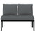 Garden Bench with Cushions Black Aluminium