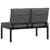 Garden Bench with Cushions Black Aluminium