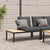 Garden Bench with Cushions Black Aluminium