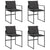 Garden Chairs with Cushions 4 pcs Black Steel and Textilene