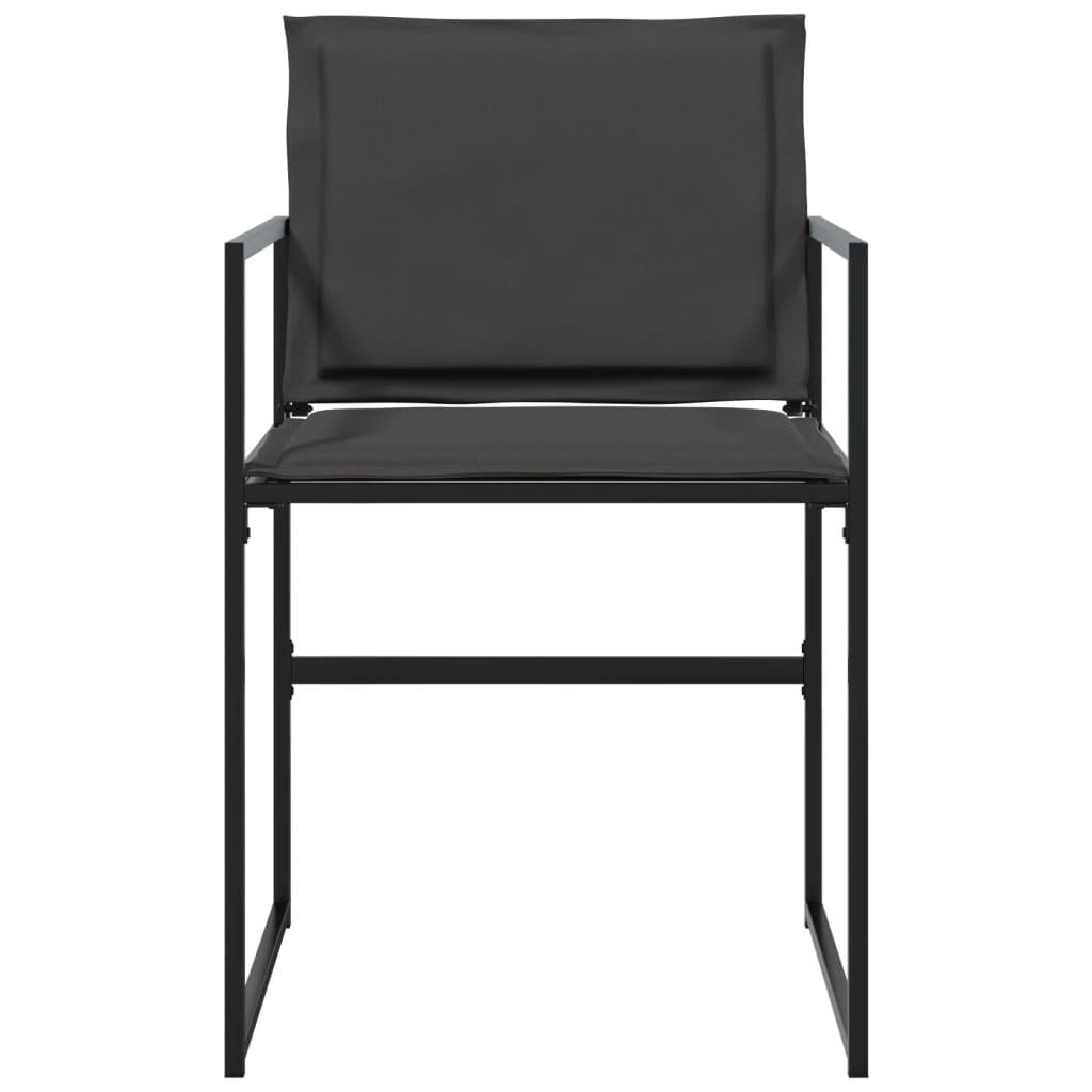 Garden Chairs with Cushions 4 pcs Black Steel and Textilene