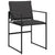 Garden Chairs with Cushions 4 pcs Black Steel and Textilene