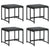 Garden Stools with Cushions 4 pcs Black Steel and Textilene