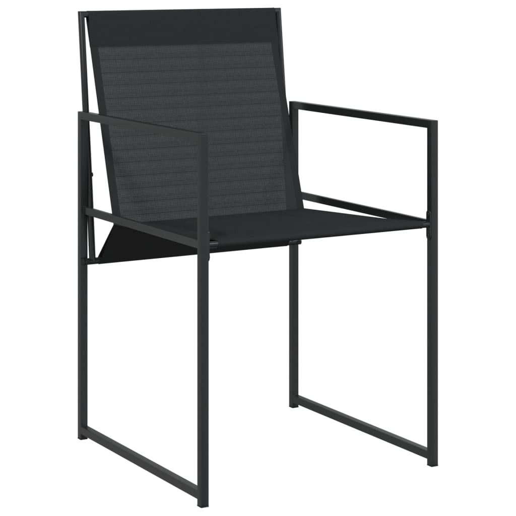 Garden Chairs 4 pcs Black Steel and Textilene