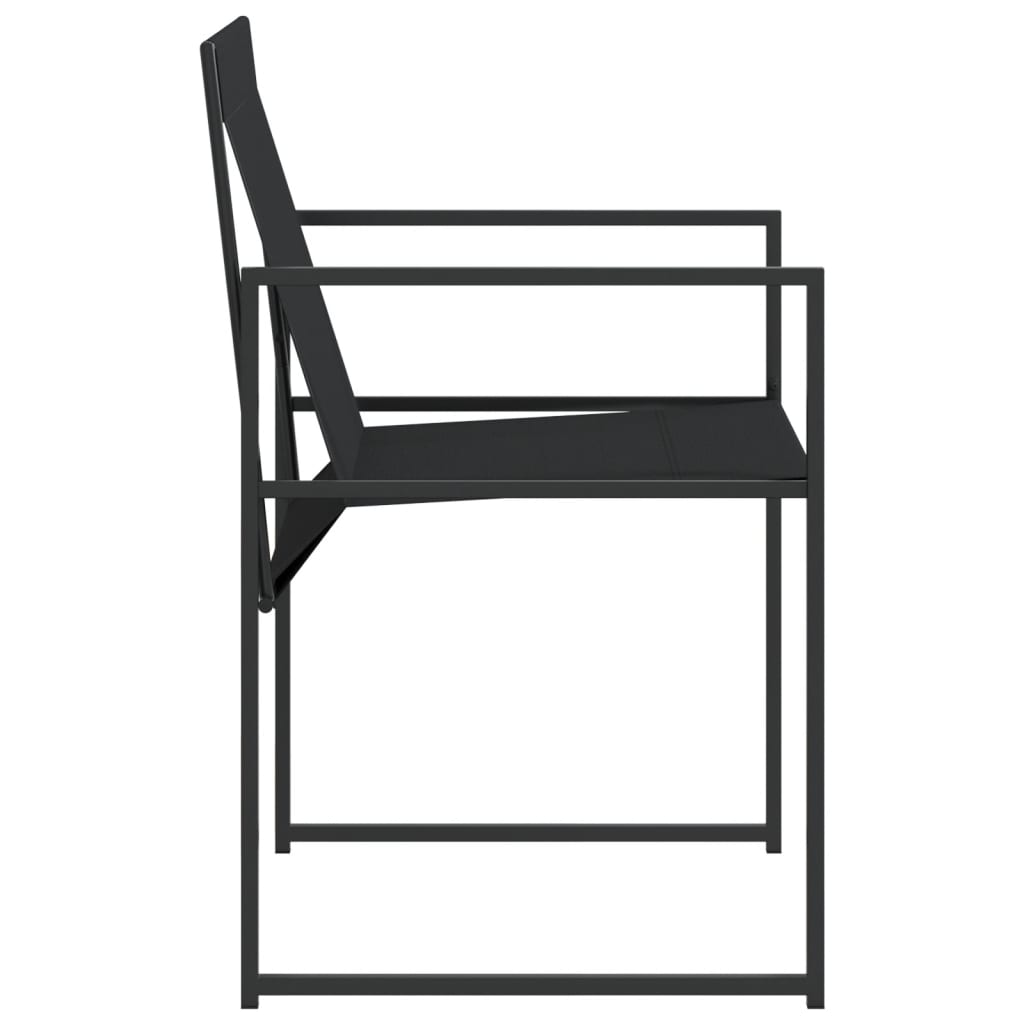 Garden Chairs 4 pcs Black Steel and Textilene