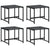 Garden Stools 4 pcs Black Steel and Textilene