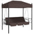 Garden Swing Bench with Canopy Coffee Brown Steel