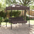 Garden Swing Bench with Canopy Coffee Brown Steel