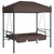 Garden Swing Bench with Canopy Coffee Brown Steel