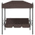 Garden Swing Bench with Canopy Coffee Brown Steel