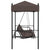 Garden Swing Bench with Canopy Coffee Brown Steel