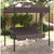 Garden Swing Bench with Canopy Coffee Brown Steel