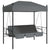 Garden Swing Bench with Canopy Dark Grey Steel