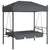 Garden Swing Bench with Canopy Dark Grey Steel