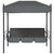 Garden Swing Bench with Canopy Dark Grey Steel