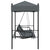 Garden Swing Bench with Canopy Dark Grey Steel