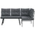 Garden Benches with Cushions 2 pcs Black Powder-coated Steel