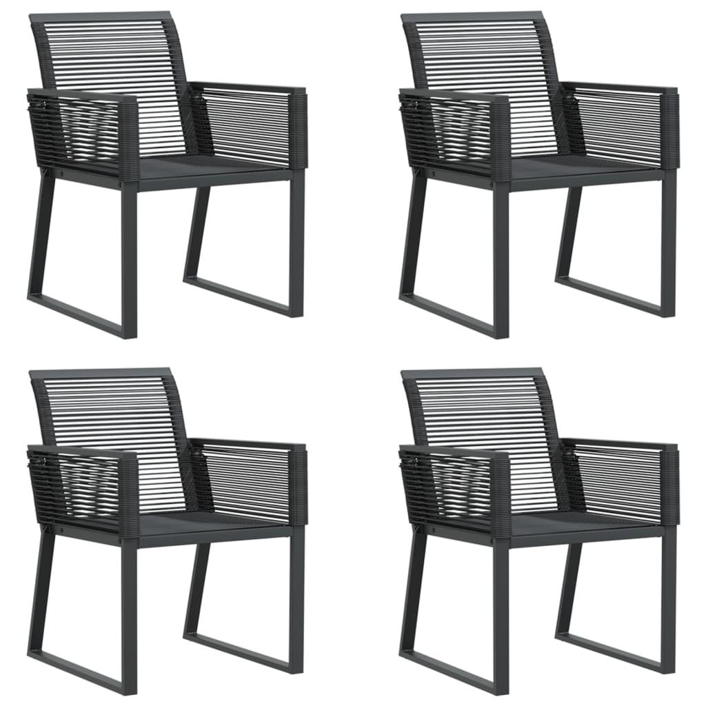 Garden Chairs 4 pcs Black Poly Rattan