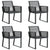 Garden Chairs 4 pcs Black Poly Rattan