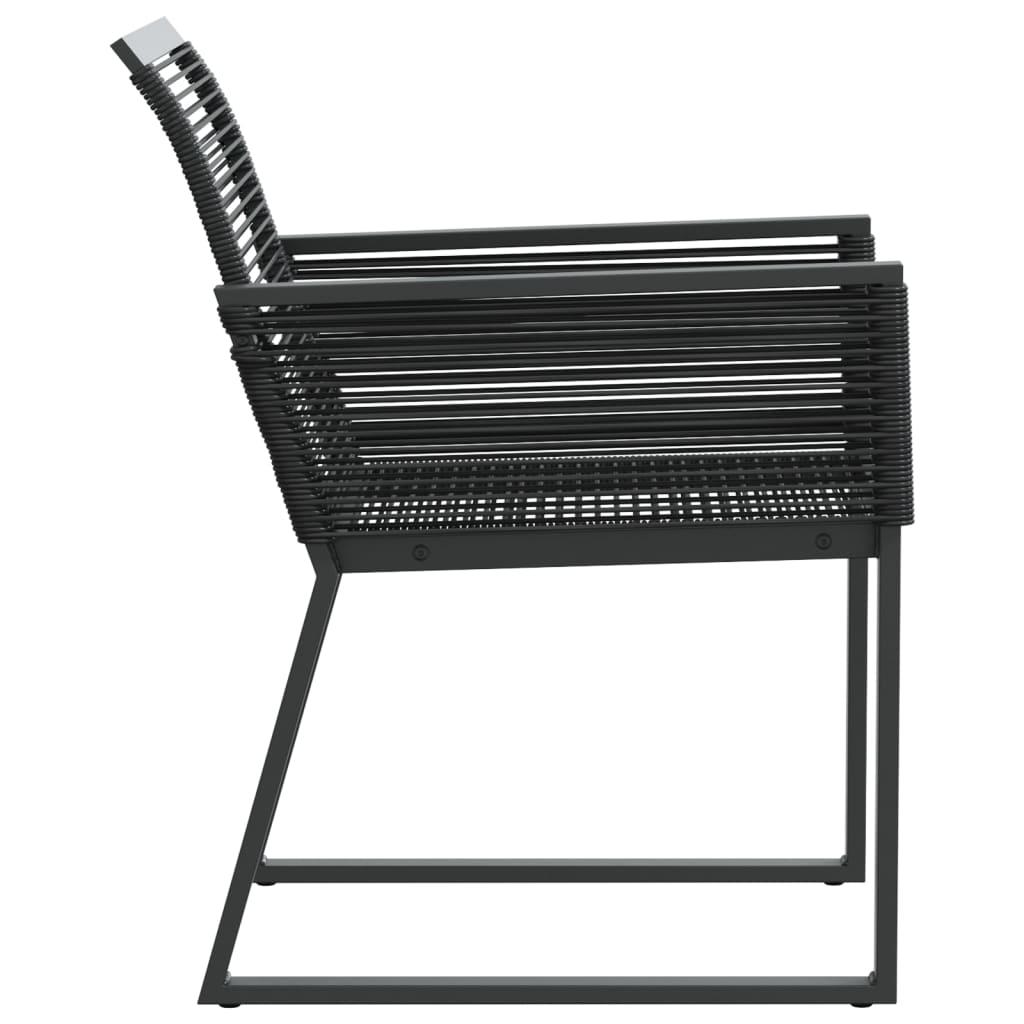 Garden Chairs 4 pcs Black Poly Rattan