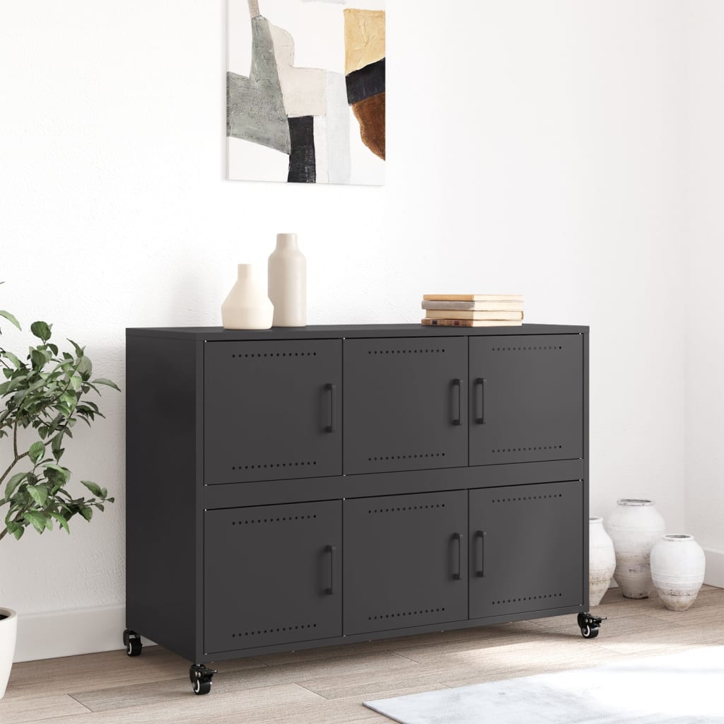 Sideboard Black 100.5x39x72 cm Steel