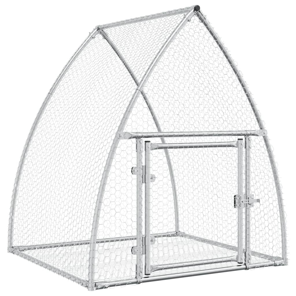 Rabbit Hutch Silver 105x100x120 cm Galvanised Steel