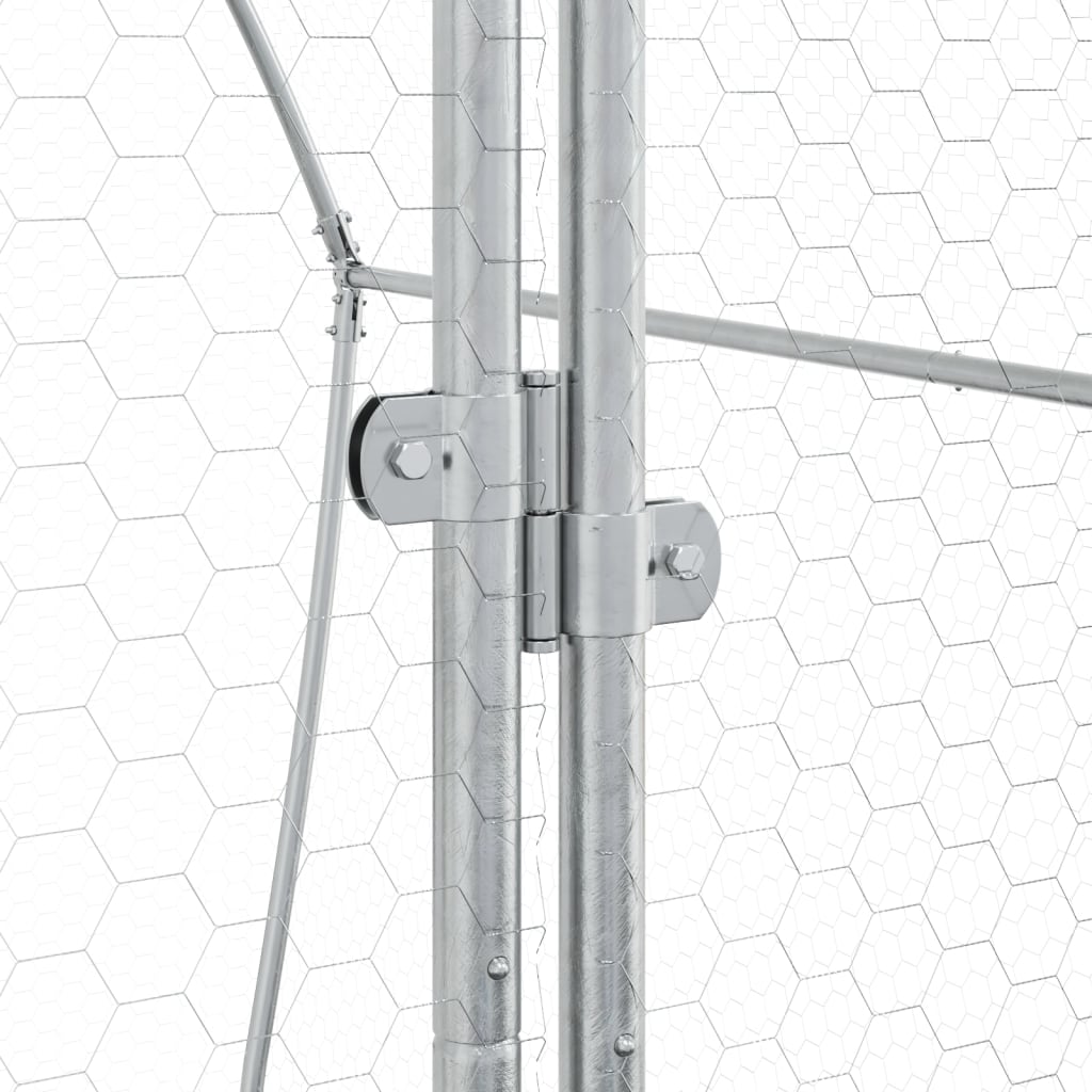 Rabbit Hutch Silver 105x100x120 cm Galvanised Steel