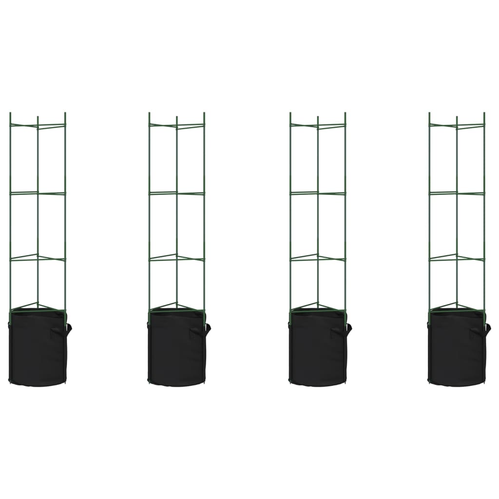 Tomato Cages with Plant Bags 4 pcs 154 cm Steel and PP