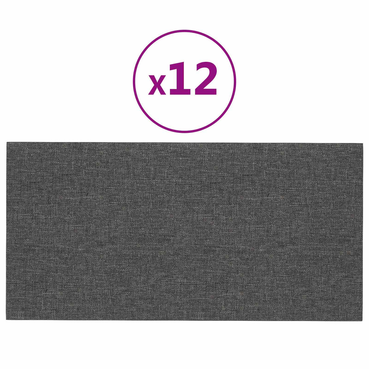Wall Headboard 12 pcs Dark Grey 30 x 15 cm Fabric