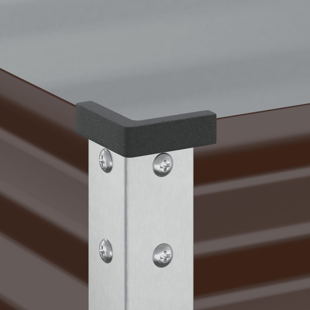 Garden Planter Brown 45x45x88 cm Steel