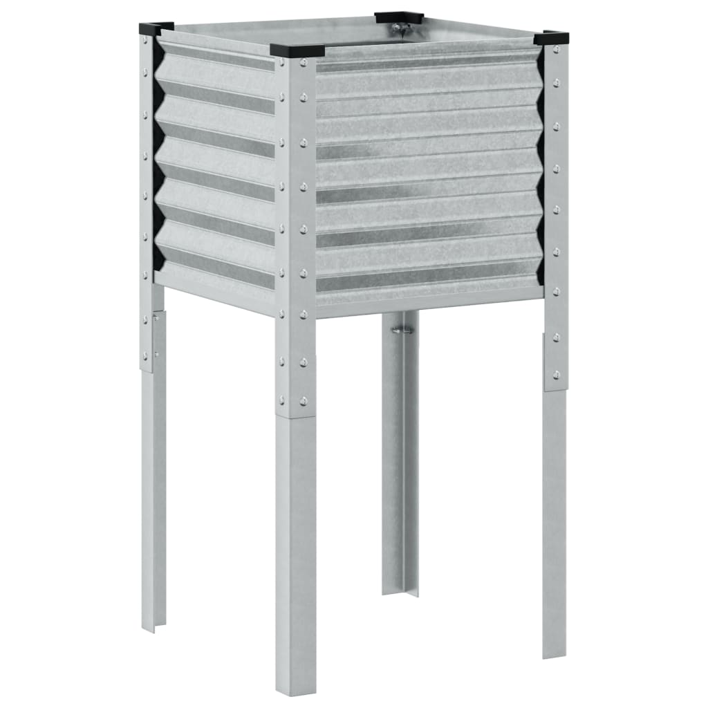 Garden Planter 45x45x88 cm Galvanised Steel