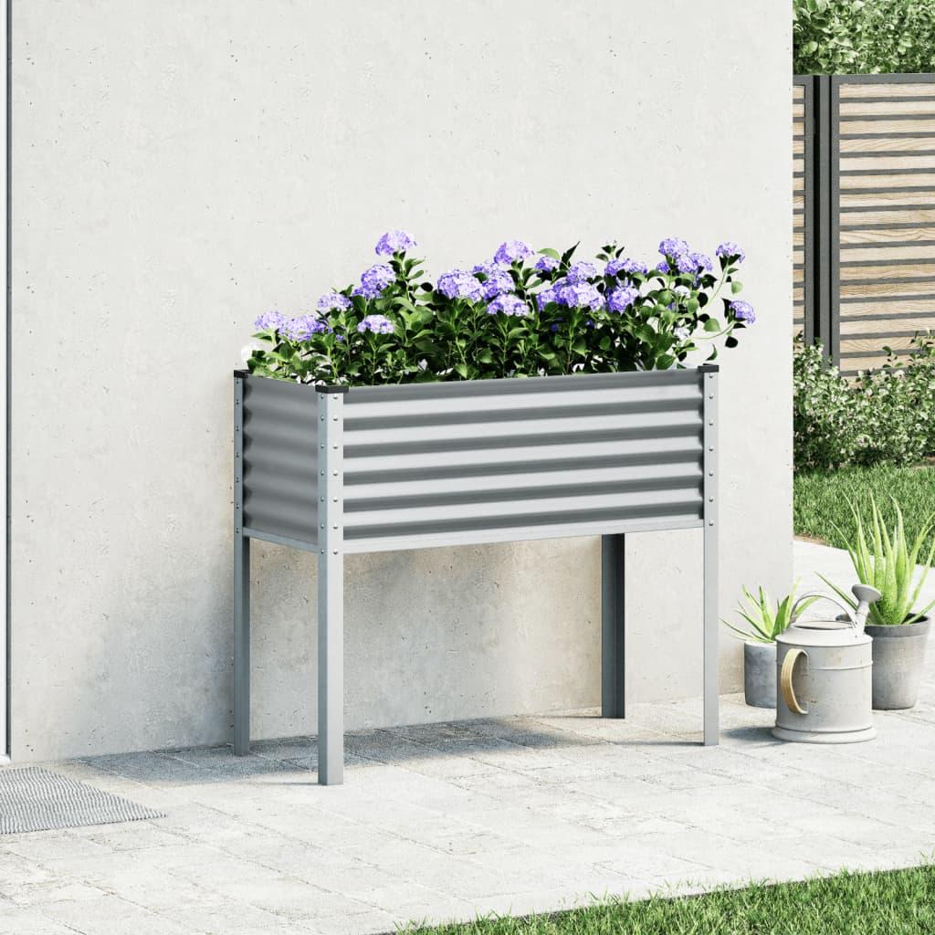 Garden Planter Grey 100x45x90 cm Steel